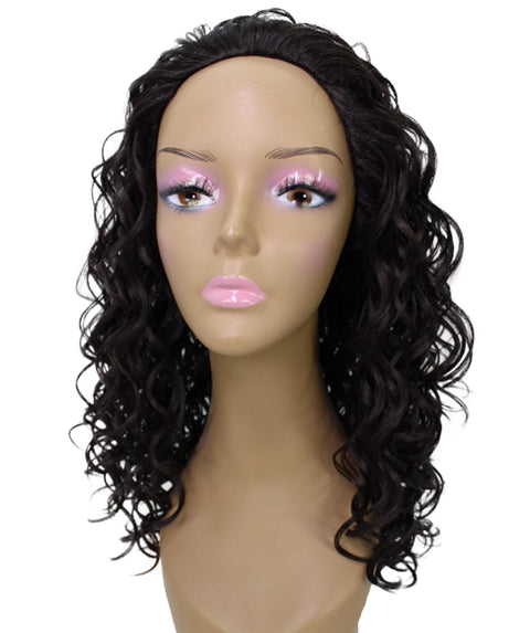 Edwina Dark Brown Layered Half Wig