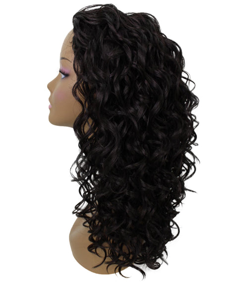 Edwina Dark Brown Layered Half Wig