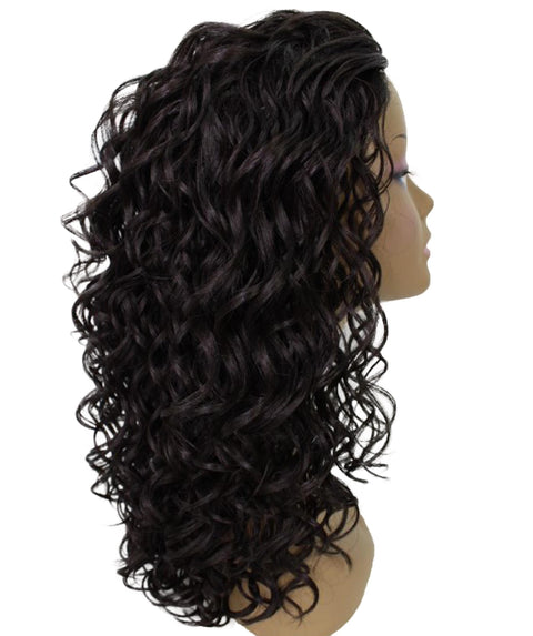 Edwina Dark Brown Layered Half Wig