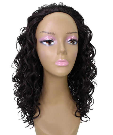 Edwina Dark Brown Layered Half Wig