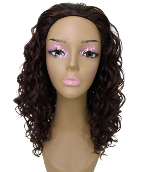 Edwina Medium Brown Layered Half Wig