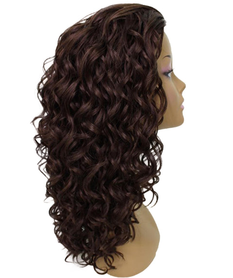 Edwina Medium Brown Layered Half Wig