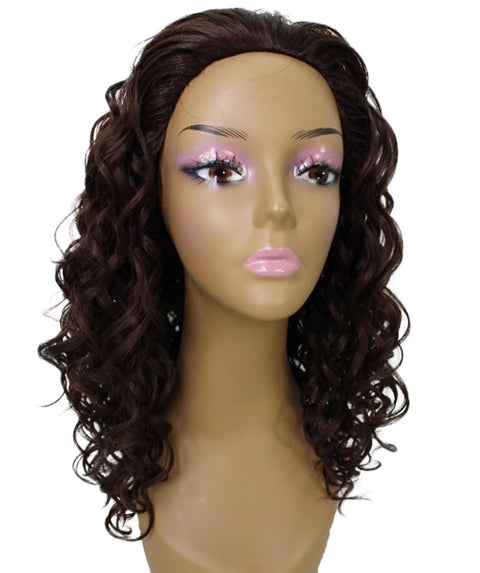 Edwina Medium Brown Layered Half Wig