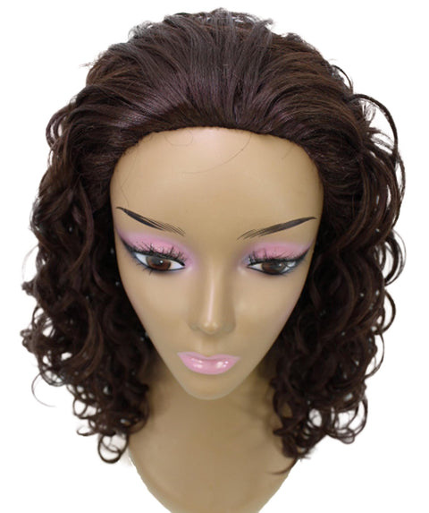 Edwina Medium Brown Layered Half Wig