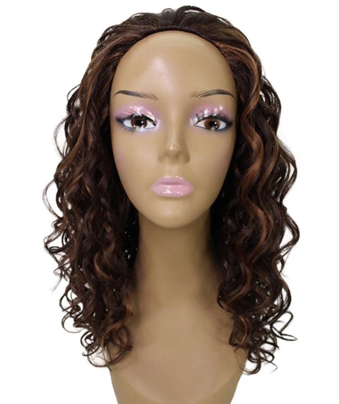 Edwina Brown with Caramel Layered Half Wig