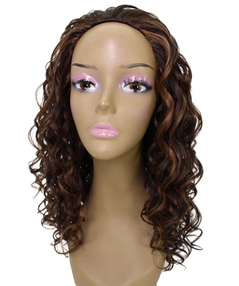 Edwina Brown with Caramel Layered Half Wig