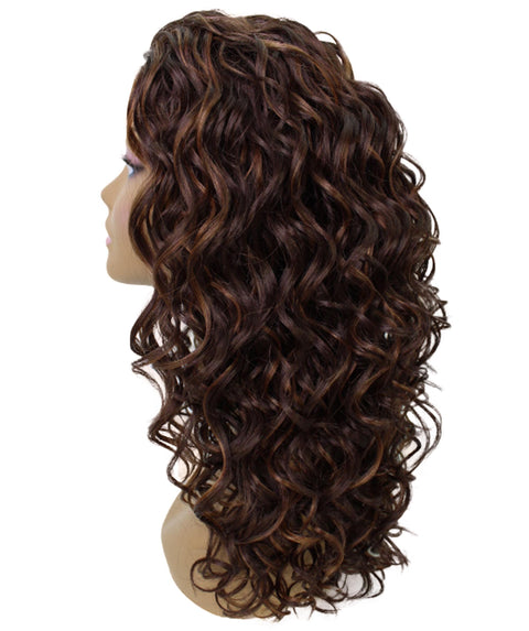 Edwina Brown with Caramel Layered Half Wig