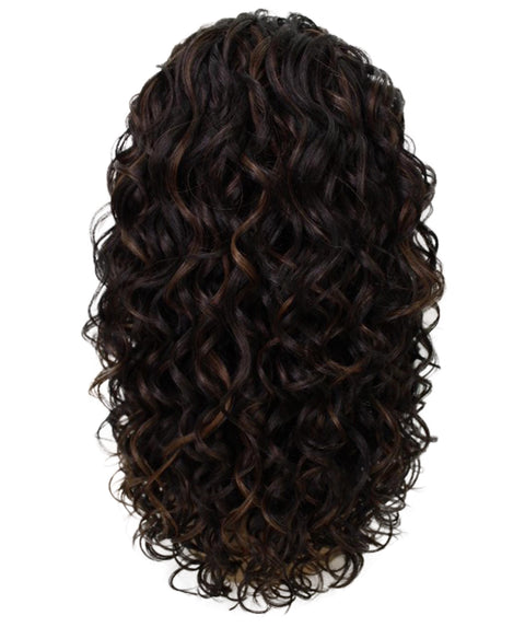 Edwina Dark Brown Blend Layered Half Wig
