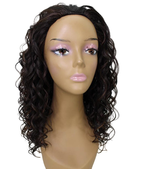 Edwina Dark Brown Blend Layered Half Wig