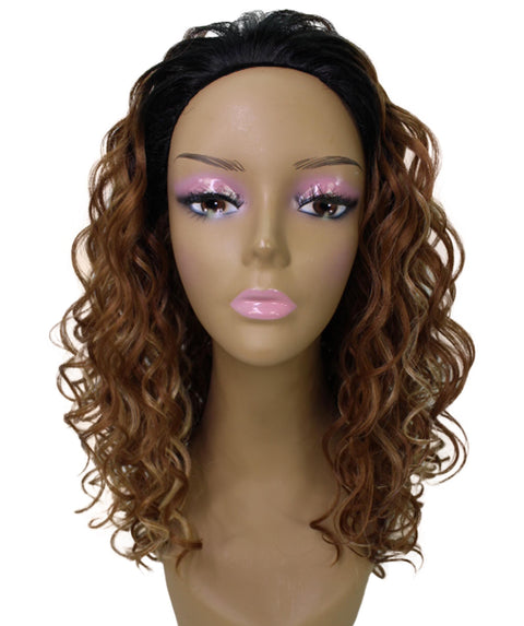 Edwina Black Blend Layered Half Wig