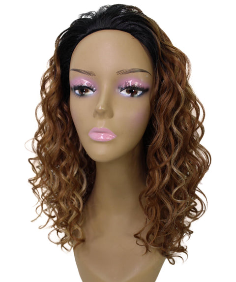 Edwina Black Blend Layered Half Wig