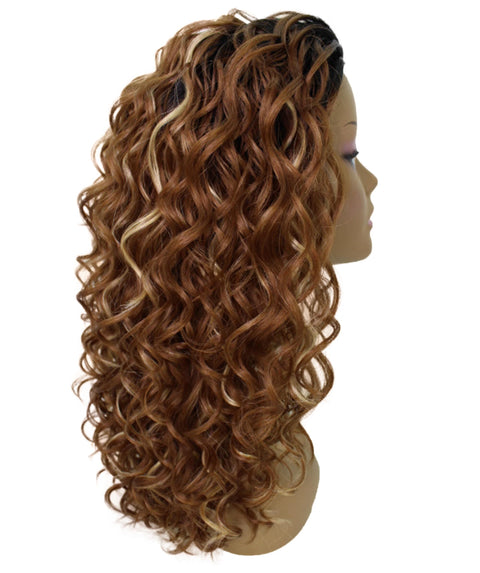 Edwina Black Blend Layered Half Wig