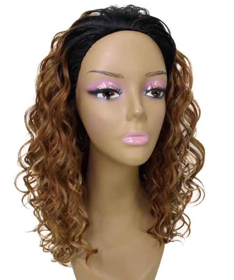Edwina Black Blend Layered Half Wig