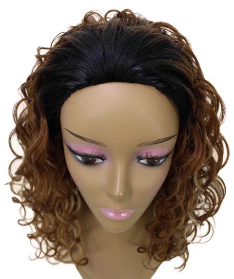 Edwina Black Blend Layered Half Wig