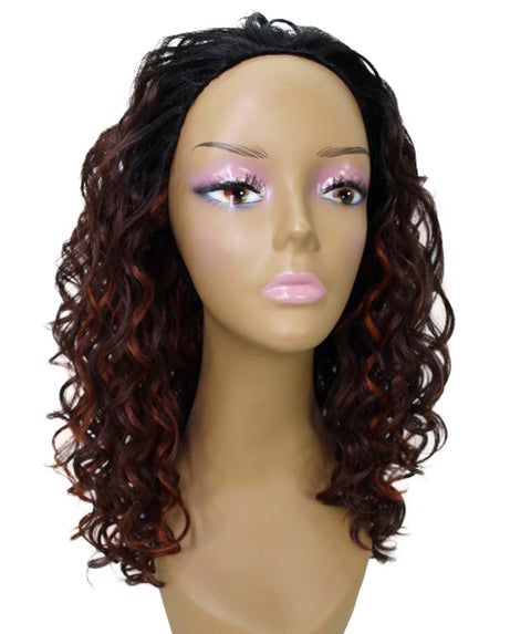 Edwina Medium Brown to Black Blend Layered Half Wig