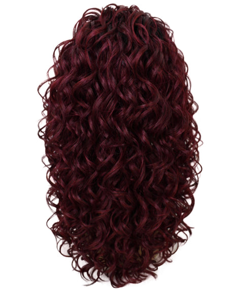 Edwina Deep Pink to Black Blend Layered Half Wig