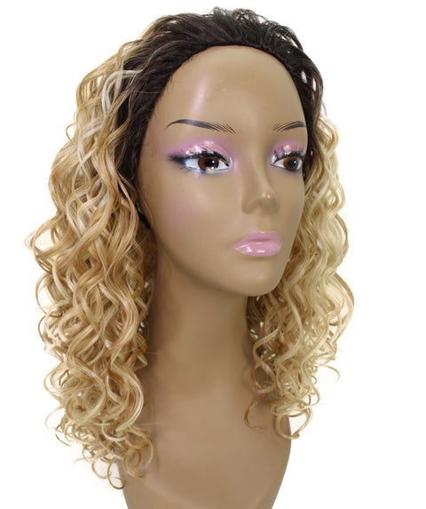 Edwina Brown Blend Layered Half Wig