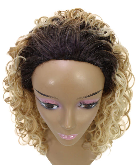 Edwina Brown Blend Layered Half Wig