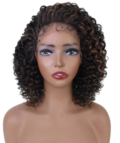 Talia Black with Caramel Edge Afro Lace Wig