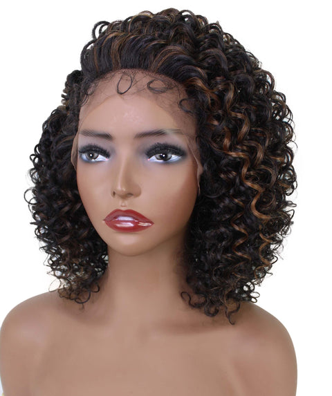 Talia Black with Caramel Edge Afro Lace Wig