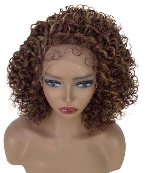Talia Dark Golden Brown Edge Afro Lace Wig