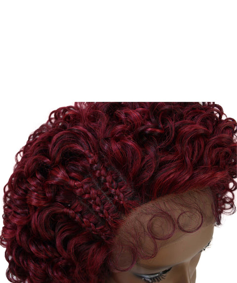 Talia Frost Deep Red an Black Blend Edge Afro Lace Wig