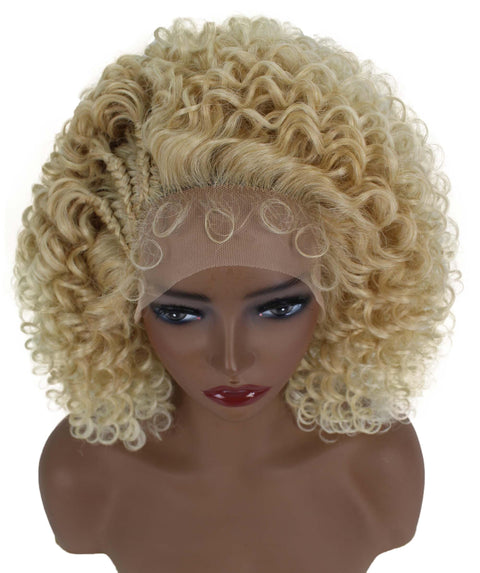 Talia Light Blonde and Grey Blend Edge Afro Lace Wig