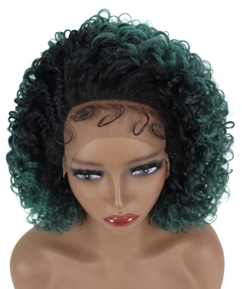 Talia Teal Green Blend Edge Afro Lace Wig
