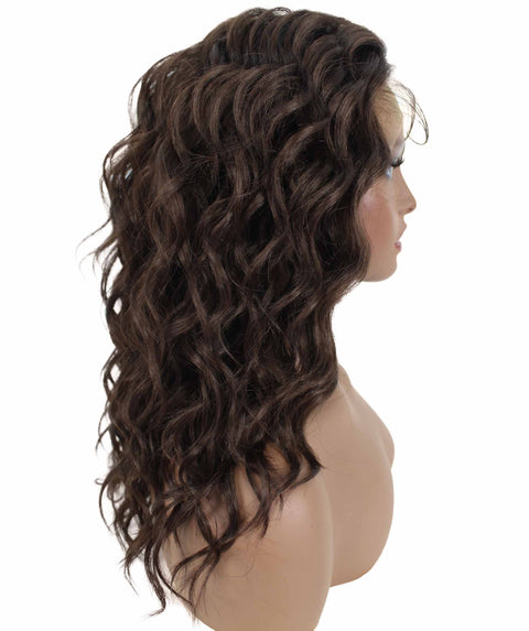 Justice Medium Brown Box Braids Lace Wig