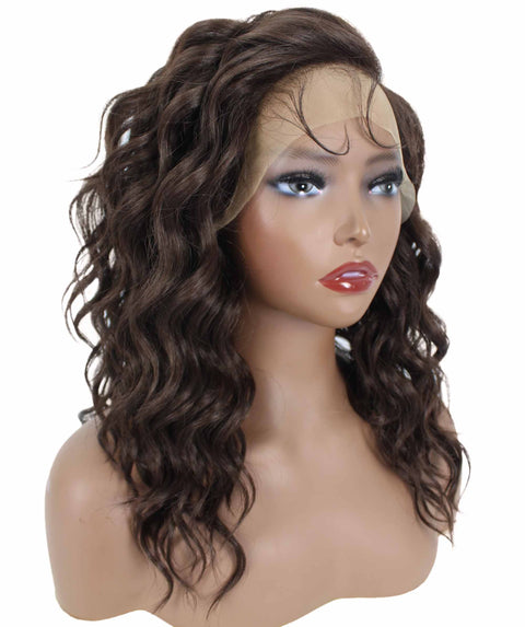 Justice Medium Brown Box Braids Lace Wig