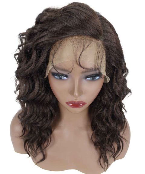 Justice Medium Brown Box Braids Lace Wig