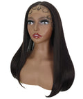 Ebony  Dark Brown Straight Lace Wig