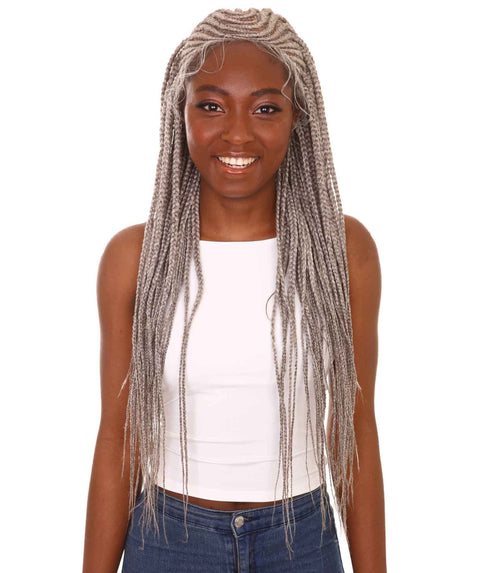 best full 30 inch length 13x5 synthetic hd lace front cornrow braided black women affordable glueless baby hairs natural african american brazilian body wave natural multicolored hand tied heat resistant deep dye bohemian fulani wig
