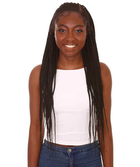 best full 29 inch length 13x5 synthetic hd lace front cornrow braided black women affordable glueless baby hairs natural african american brazilian body wave natural multicolored hand tied heat resistant deep dye bohemian wig