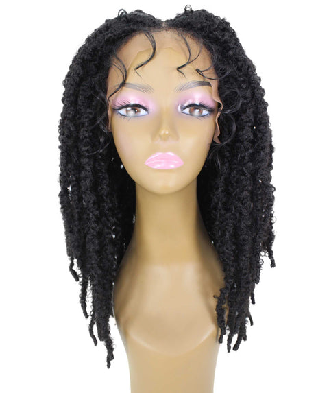 Vasuda Natural Black Box Braids Lace Wig