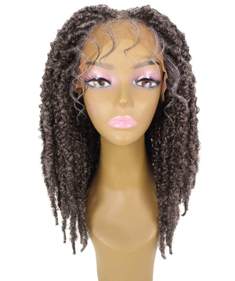 Vasuda Deep Grey Box Braids Lace Wig