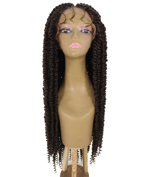 best full 31 inch length 4x4 synthetic hd lace front twists braided black women affordable glueless baby hairs natural african american brazilian body wave natural multicolored hand tied heat resistant deep dye bohemian wig