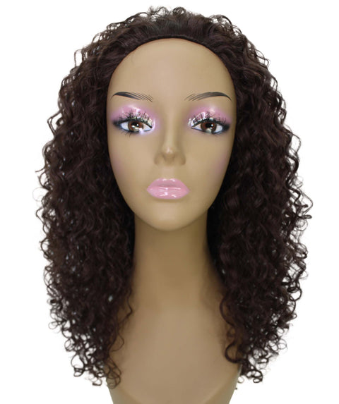 best half 22 inch length kinky curly ringlets human hair black women affordable glueless natural african american brazilian body wave natural multicolored hand tied wig