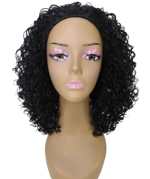 best half 15 inch length kinky curly ringlets human hair black women affordable glueless natural african american brazilian body wave natural multicolored hand tied wig