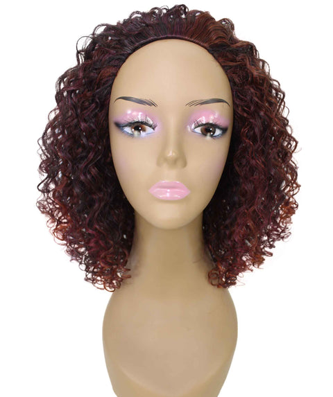 best half 15 inch length kinky curly ringlets human hair black women affordable glueless natural african american brazilian body wave natural multicolored hand tied wig