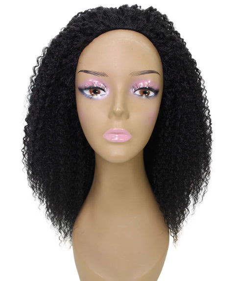 best half 20 inch length kinky curly ringlets human hair black women affordable glueless natural african american brazilian body wave natural multicolored hand tied wig