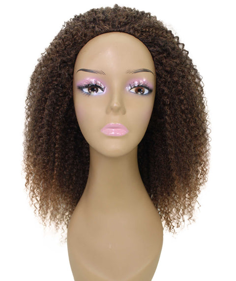 best half 20 inch length kinky curly ringlets human hair black women affordable glueless natural african american brazilian body wave natural multicolored hand tied wig