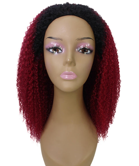 best half 20 inch length kinky curly ringlets human hair black women affordable glueless natural african american brazilian body wave natural multicolored hand tied wig