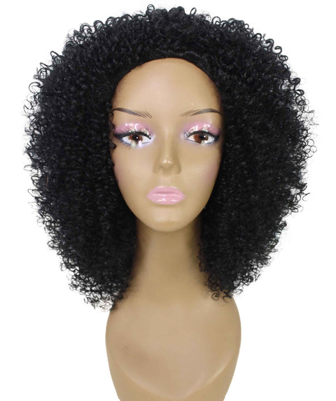 best half 18 inch length kinky curly ringlets afro human hair black women affordable glueless natural african american brazilian body wave natural multicolored hand tied wig