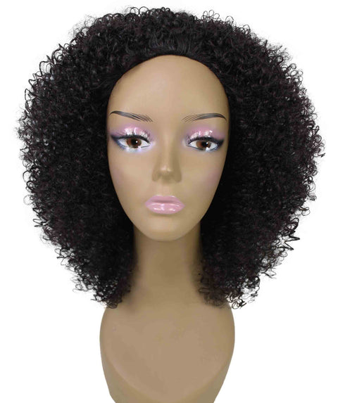 best half 18 inch length kinky curly ringlets afro human hair black women affordable glueless natural african american brazilian body wave natural multicolored hand tied wig