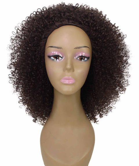 best half 18 inch length kinky curly ringlets afro human hair black women affordable glueless natural african american brazilian body wave natural multicolored hand tied wig