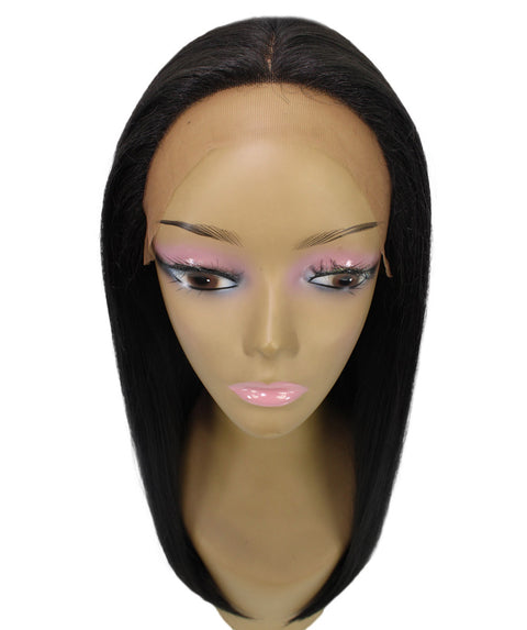 best full 17 inch length 4x4 synthetic hd lace front straight black women affordable glueless natural african american brazilian body wave natural multicolored hand tied heat resistant wig